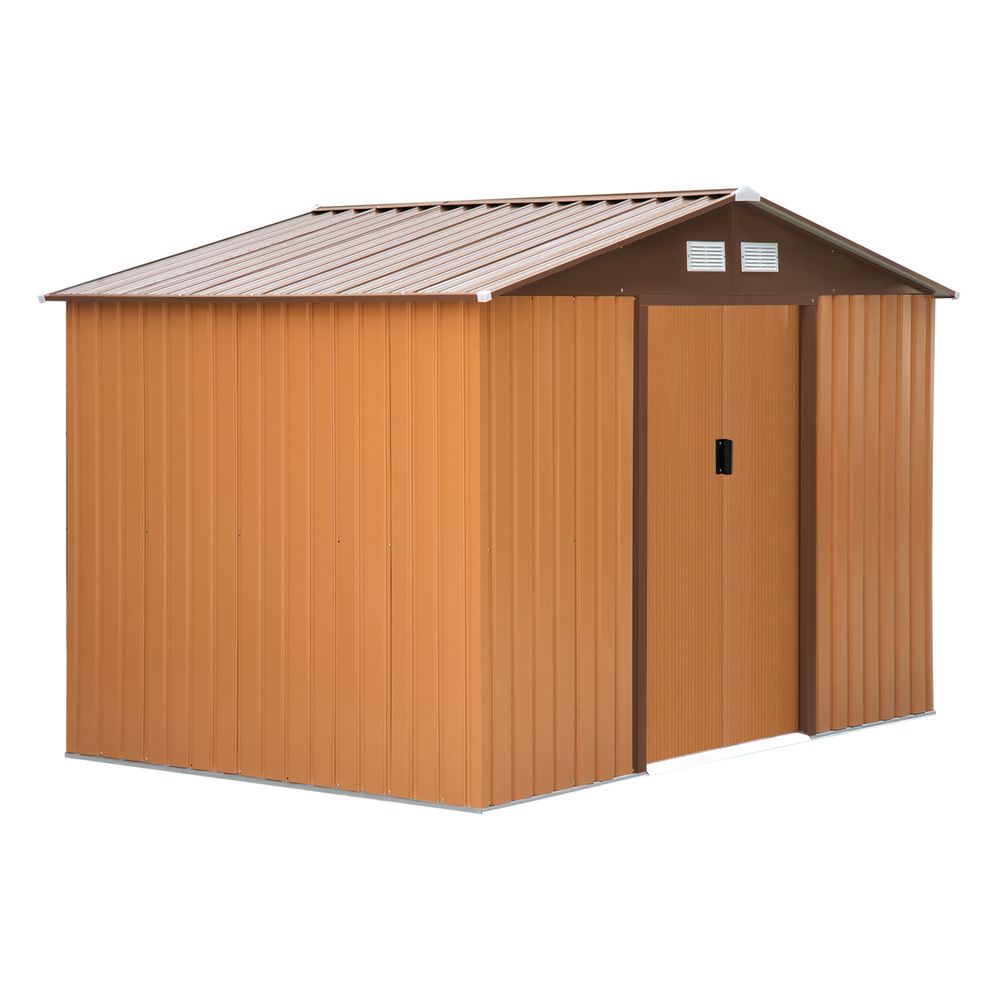 Durable 9x6 ft Metal Garden Shed with Sliding Doors - anydaydirect