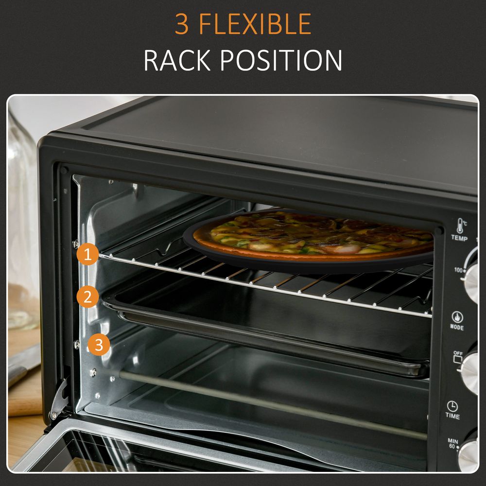 Mini Oven, 21L Grill, Toaster Timer, Baking Tray and Wire Rack, 1400W - anydaydirect