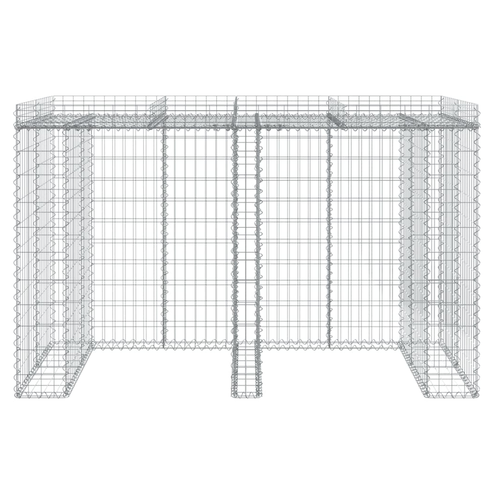 Gabion Wall for Garbage Wheelie Bin Storage 192x91x120 cm Galvanised Iron - anydaydirect