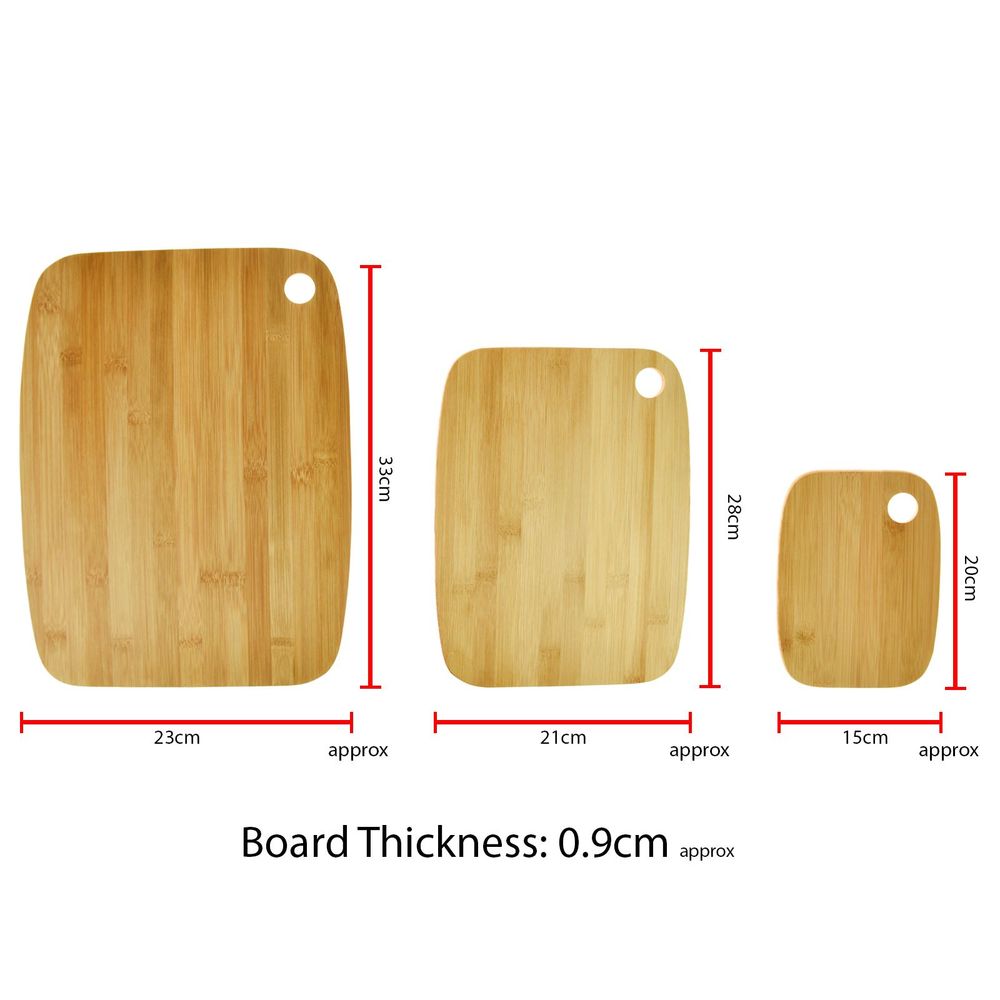 Bamboo Chopping Board Set Solid Wooden Cutting Serving Platter Kitchen Food - anydaydirect