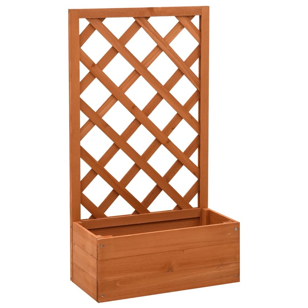 vidaXL Garden Trellis Planter Orange 50x25x90 cm Solid Firwood - anydaydirect