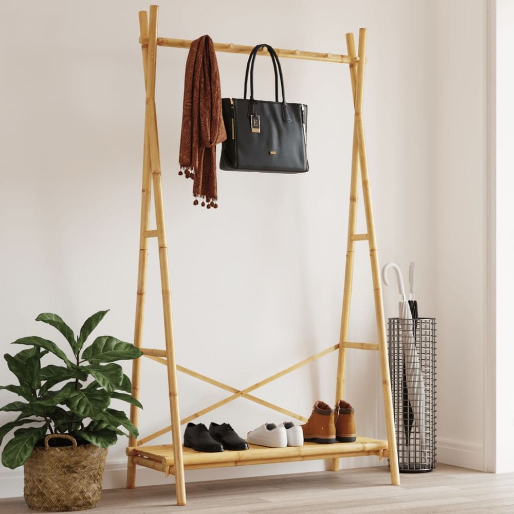 vidaXL Clothes Rack with Shelf 102x50x190 cm Bamboo - anydaydirect