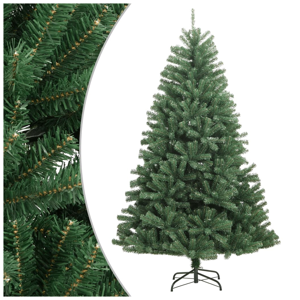 vidaXL Artificial Hinged Christmas Tree with Stand Green 4ft to 8ft - anydaydirect