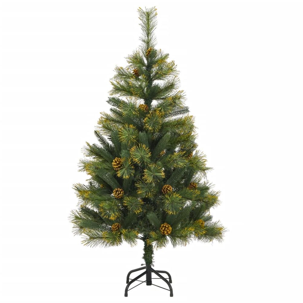 vidaXL Artificial Hinged Christmas Tree with Cones 120 cm - anydaydirect