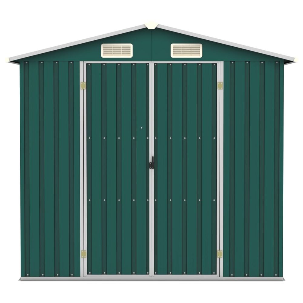 Durable Galvanised Steel Garden Shed - 205x129x183 cm - Green - anydaydirect