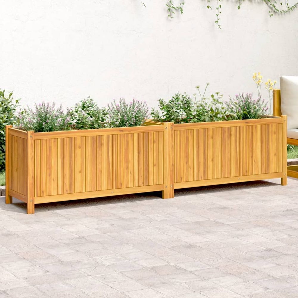 vidaXL Garden Planter with Liner 31x31x30 cm Solid Wood Acacia - anydaydirect