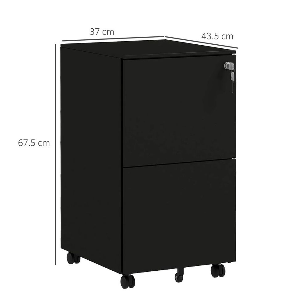 Vinsetto Steel File Cabinet with Lock and Hanging Bar for Letter A4 Legal Size - anydaydirect