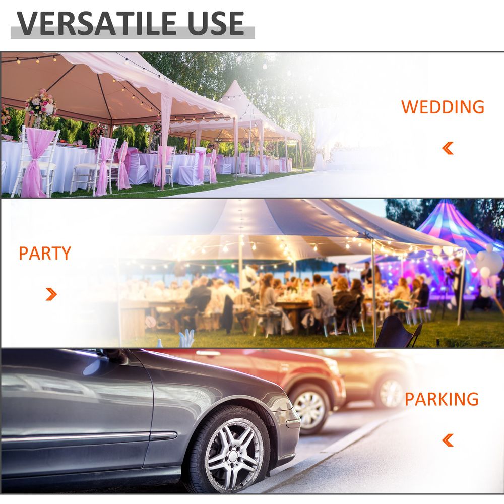 20 x 10  Car Tent Outdoor Car Canopy Shelter Water-Resistant Sidewall White - anydaydirect