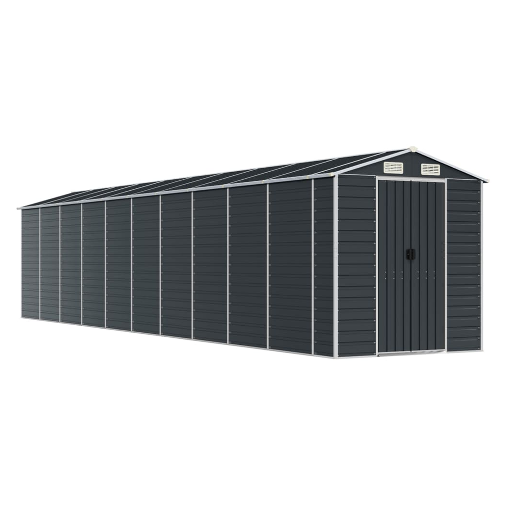 vidaXL Galvanised Steel Garden Shed with Vents - 191x895x198cm - anydaydirect