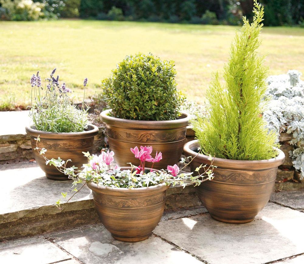 Pk 4 Wenlock Planters - Bronze - anydaydirect