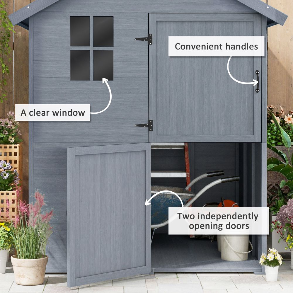 Durable 6 x 6.5FT Wooden Shed with Floor & Window - Outsunny - anydaydirect