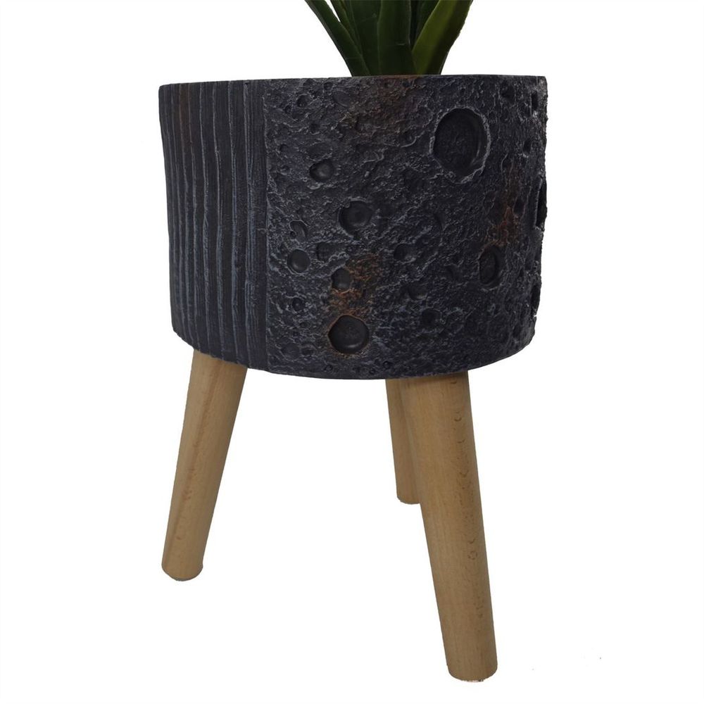 35cm x 24cm Large Lunar Black Planter - anydaydirect