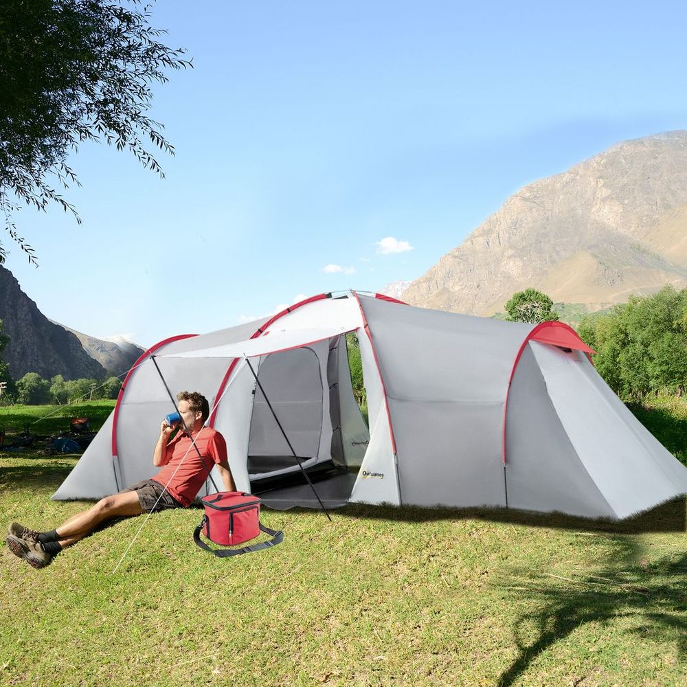 4-6 Person Camping Tent with 2 Bedroom, Living Area and Vestibule - anydaydirect