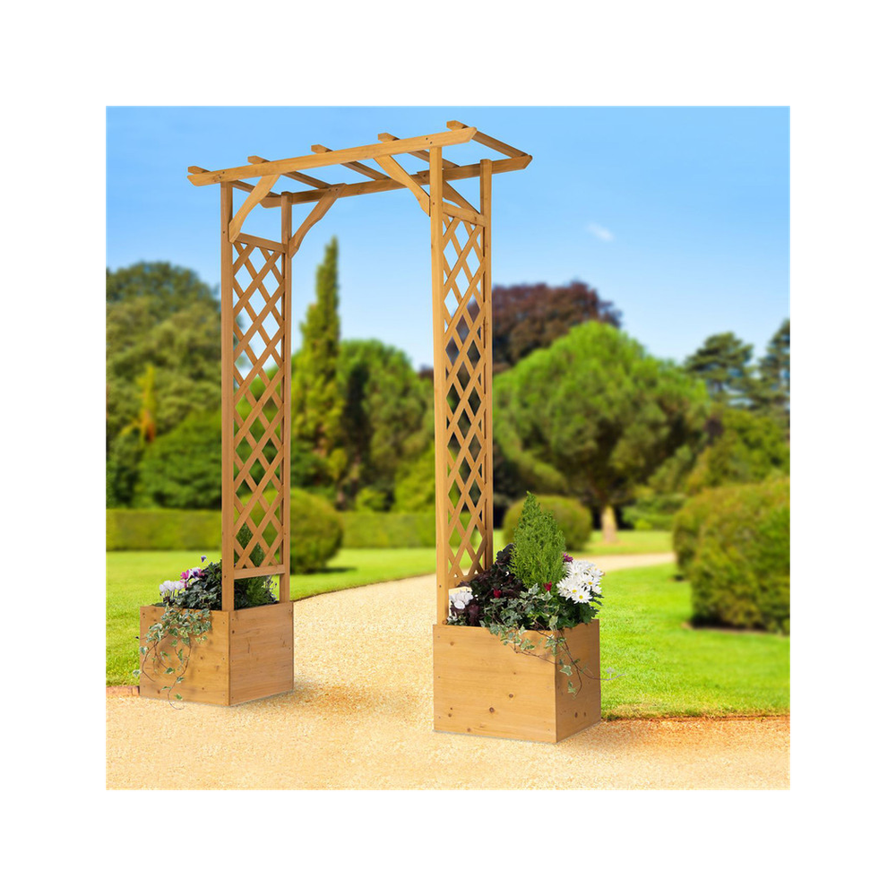 Wooden Arch and Planters - anydaydirect