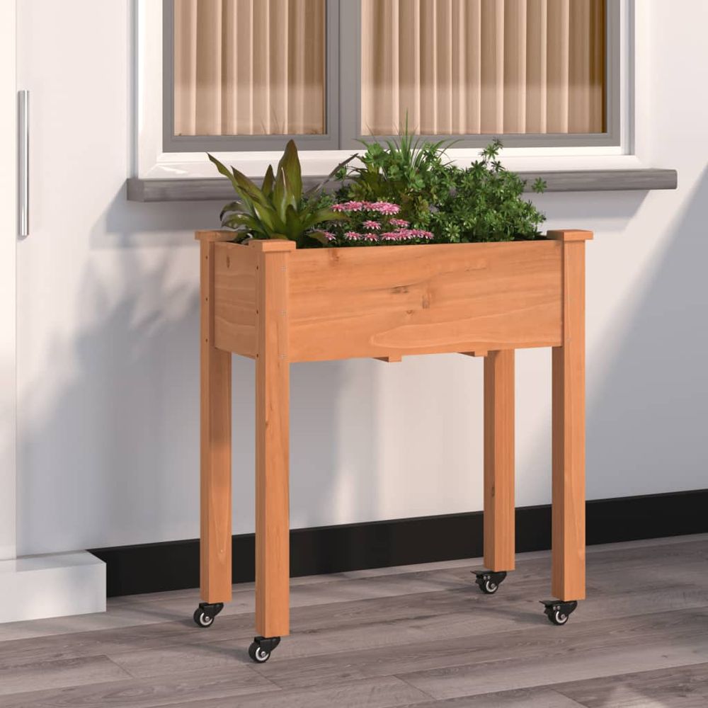 vidaXL Planter with Liner 71x37x76 cm Solid Wood Fir - anydaydirect