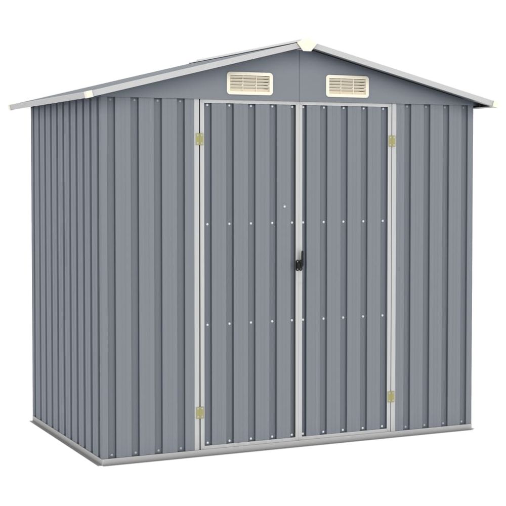 Durable Galvanised Steel Garden Shed - 205x129x183 cm - Green - anydaydirect