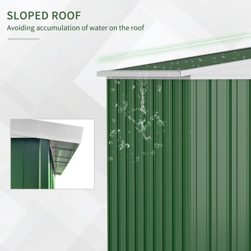 Green Outdoor Garden Storage Shed – Metal Tool Shed for Backyard - anydaydirect