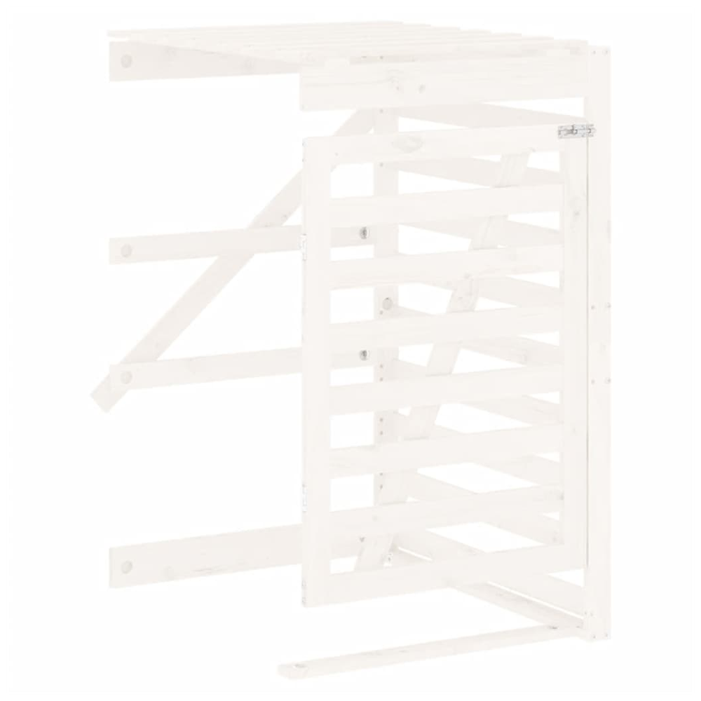 vidaXL Wheelie Bin Storage Extension White Solid Wood Pine - anydaydirect