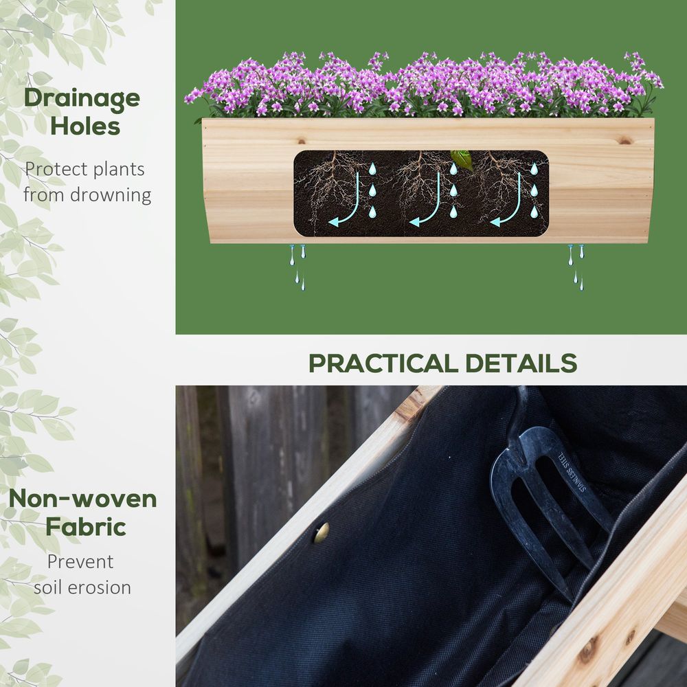 Wood Raised Garden Bed Planter Box with Stand - anydaydirect