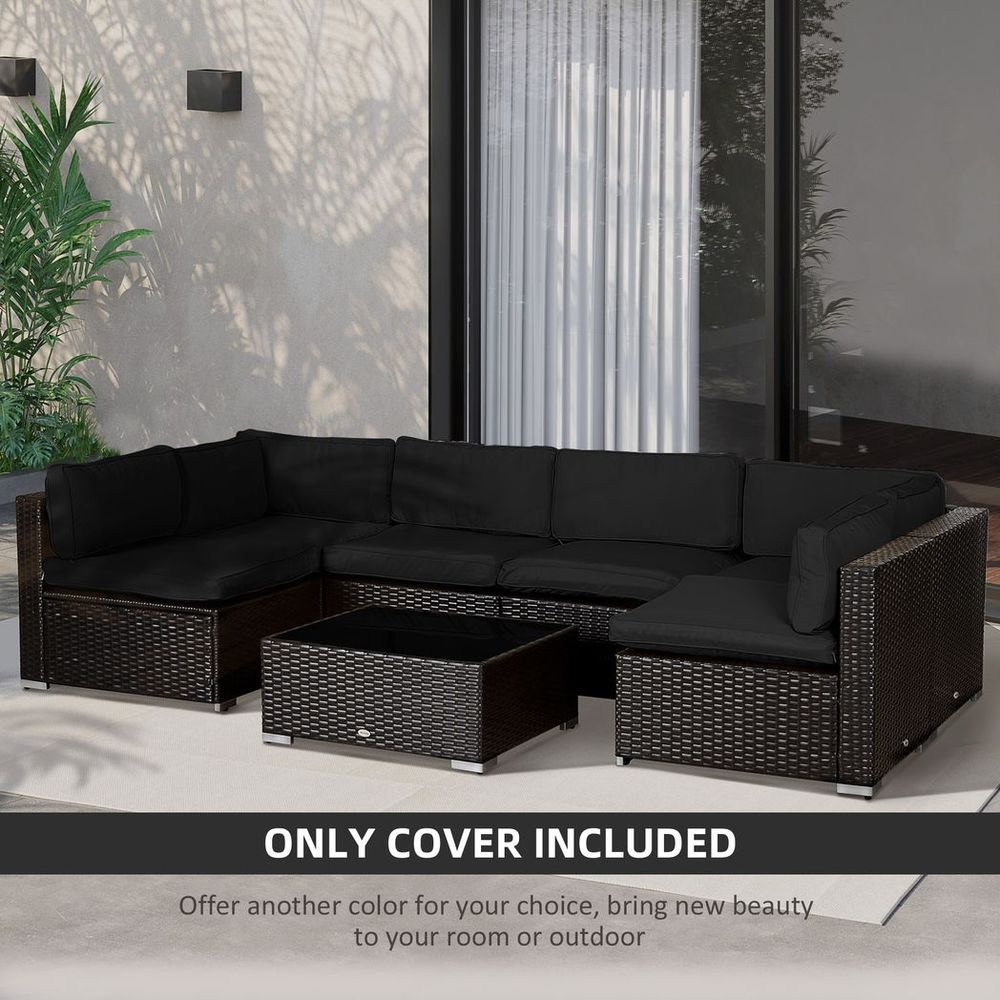 Outsunny Garden Rattan Sofa Set Polyester Cover Replacement No Cushion - anydaydirect