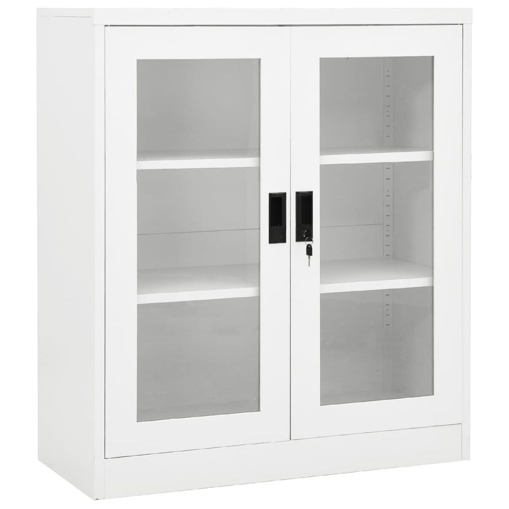 Office Cabinet White 90x40x70 cm Steel - anydaydirect