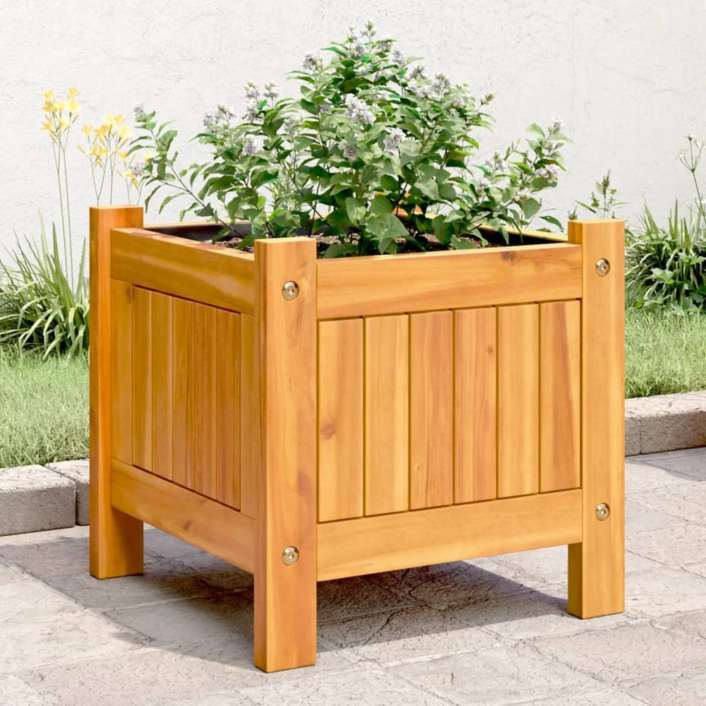 vidaXL Garden Planter with Liner 31x31x30 cm Solid Wood Acacia - anydaydirect