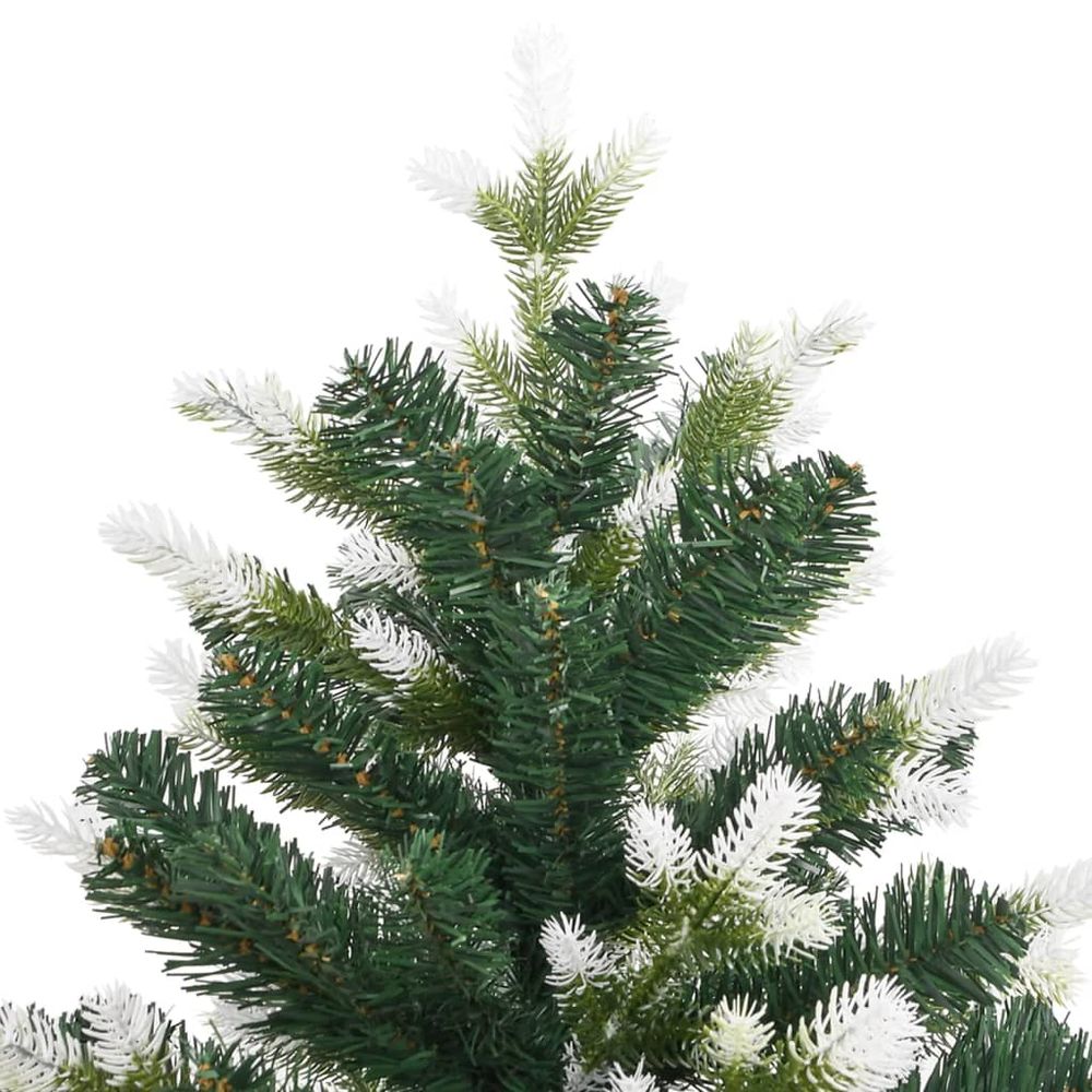 vidaXL Artificial Hinged Christmas Tree with Flocked Snow 4ft to 8ft - anydaydirect