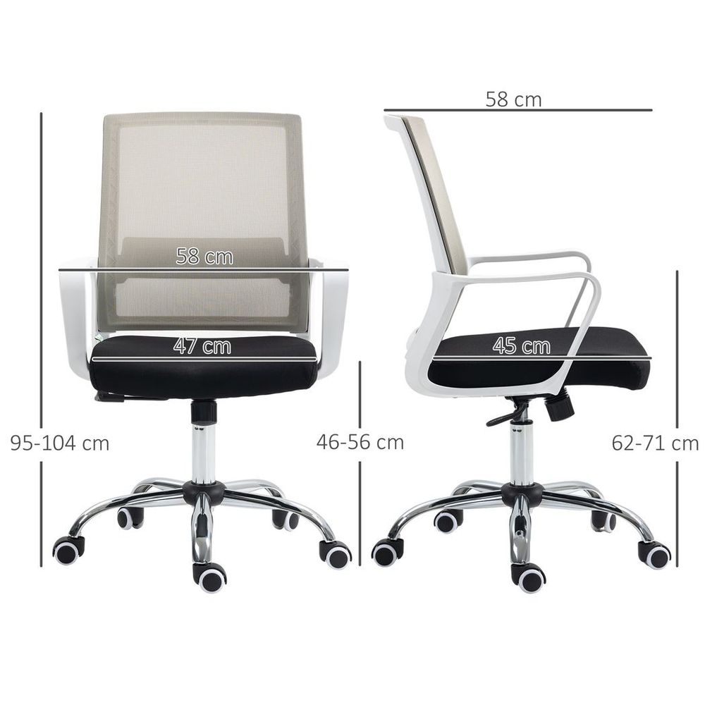 Vinsetto Mesh Office Chair Desk Chair w/ Swivel Seat Adjustable Height Black - anydaydirect