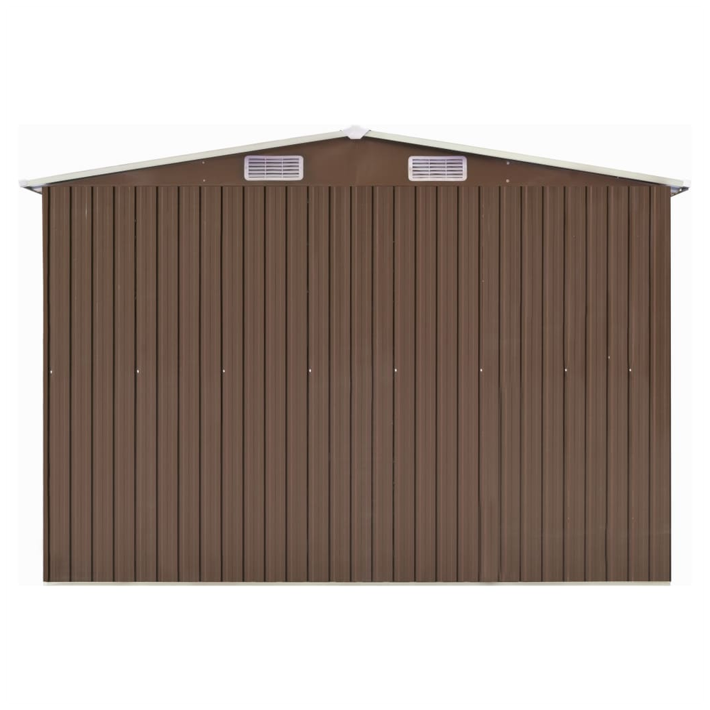 Durable Galvanised Steel Garden Shed in Brown - 257x779x181 cm - anydaydirect