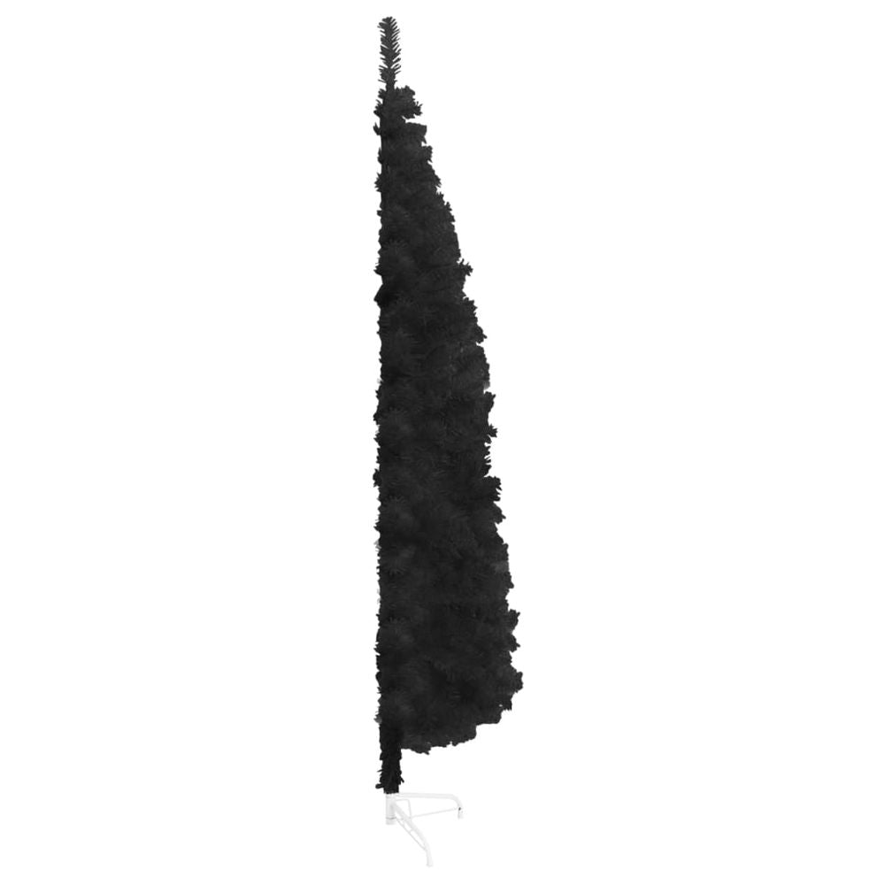 vidaXL Slim Artificial Half Christmas Tree with Stand Black 180 cm - anydaydirect