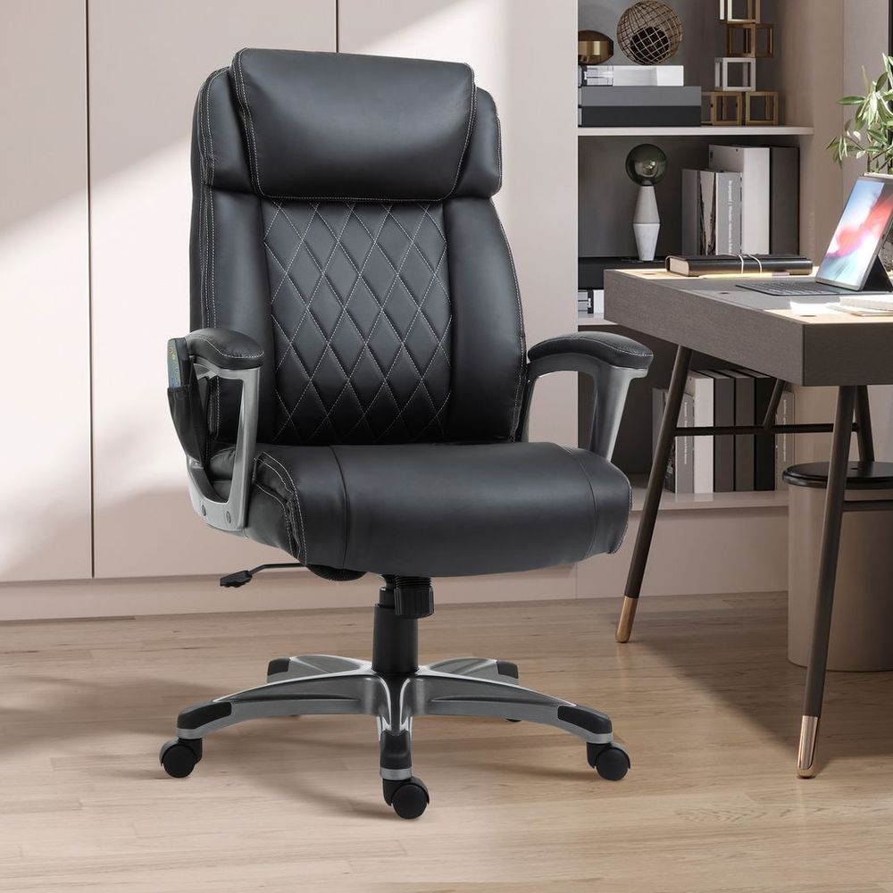 Vinsetto Vibration Massage Executive Chair High Back w/ Adjustable Height Black - anydaydirect