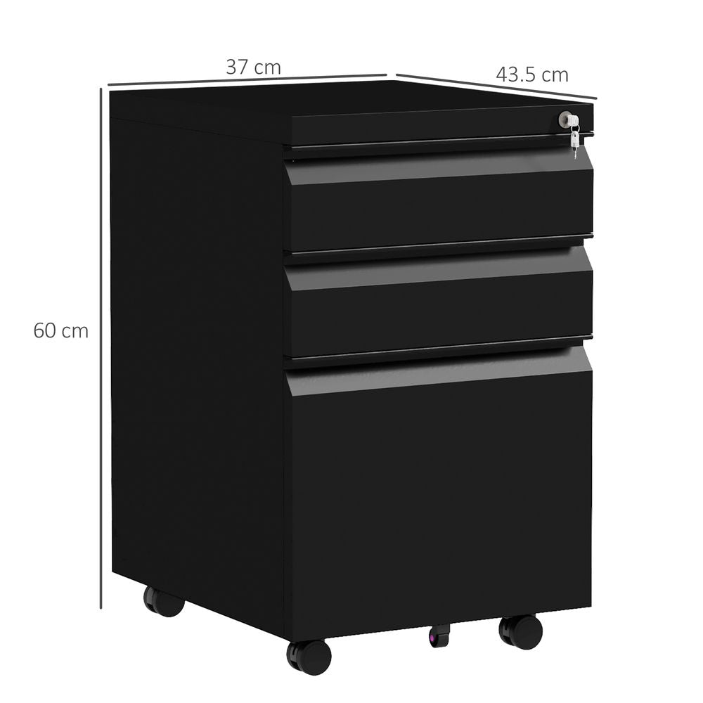 Vinsetto Steel File Cabinet with Lock and Hanging Bar for Letter A4 Legal Size - anydaydirect