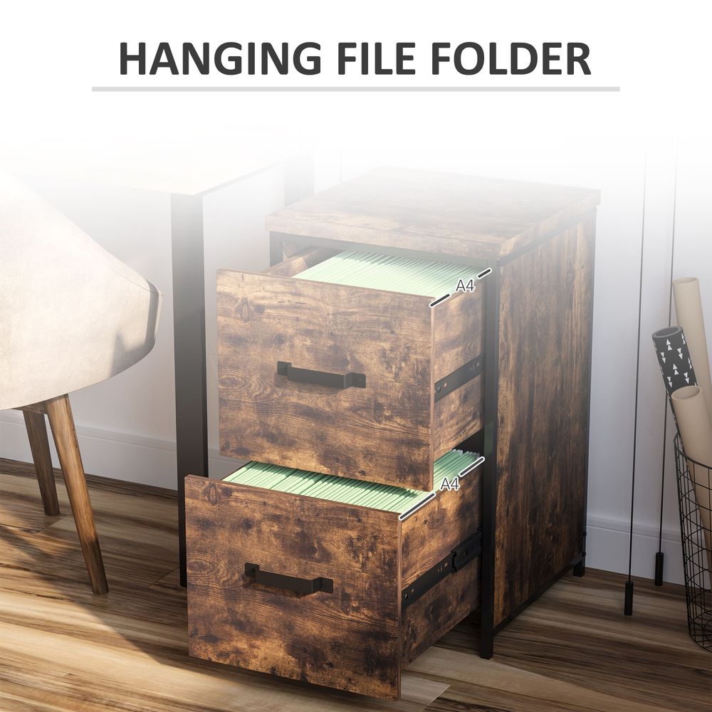 70cm Vertical Office Filing Cabinet w/ 2 Drawer, Hanging File Folder Vinsetto - anydaydirect