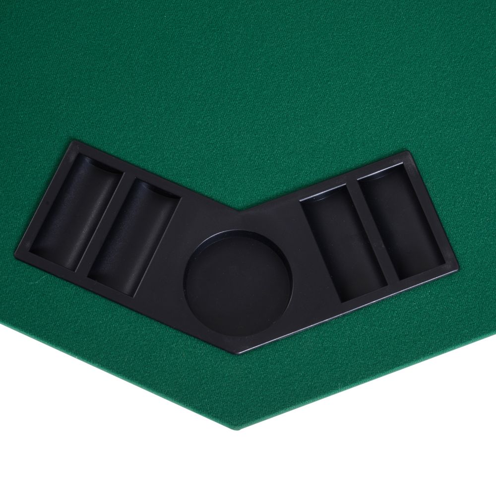 1.2m/48 Inches Foldable Poker Table Top 8 Players Blackjack Chip Trays HOMCOM - anydaydirect