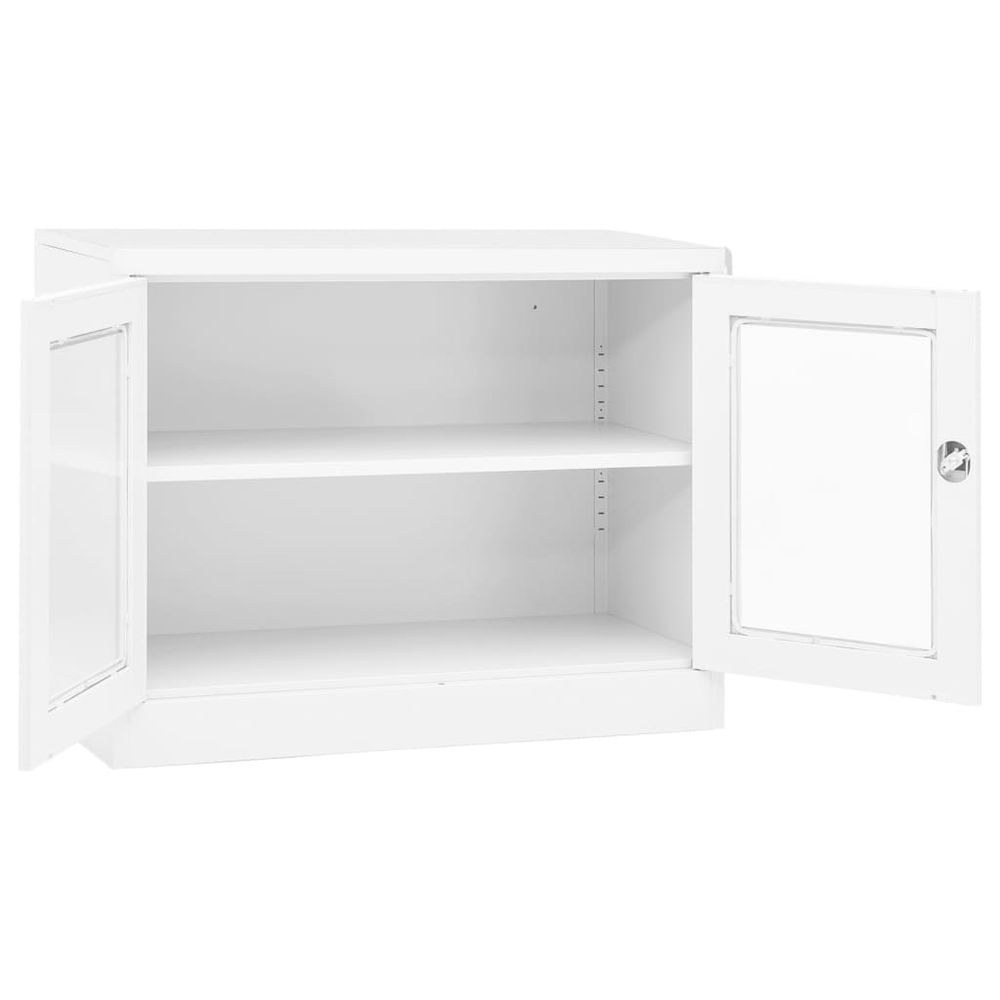 Office Cabinet White 90x40x70 cm Steel - anydaydirect