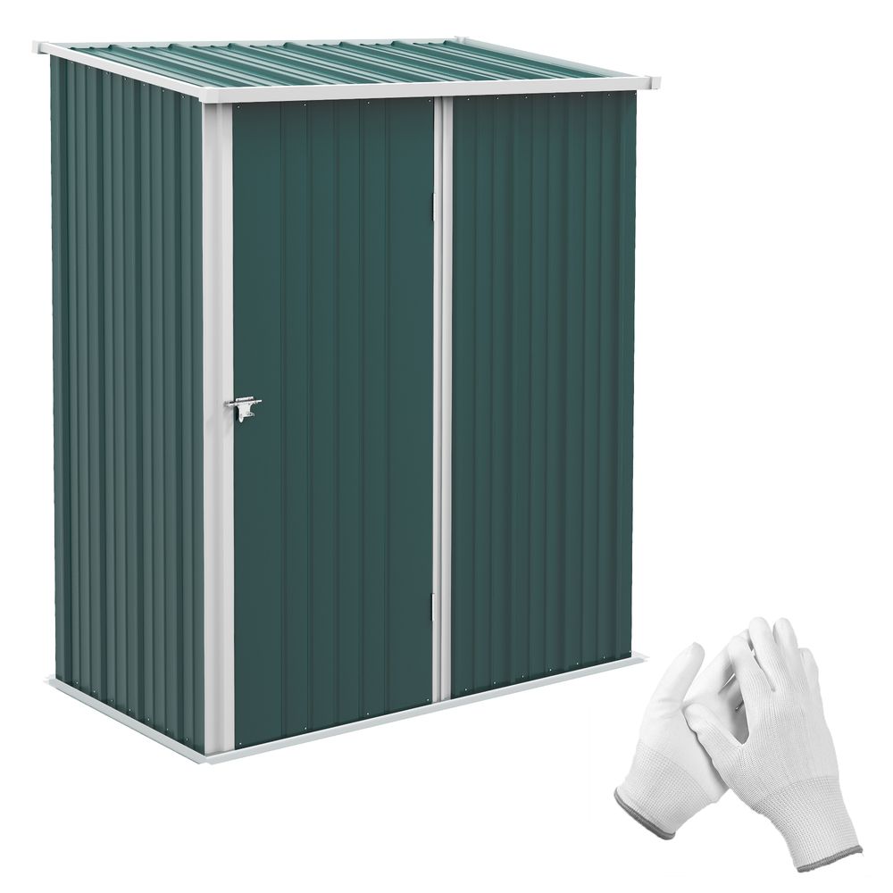 Outsunny Steel Garden Shed with Lockable Door - Green - anydaydirect