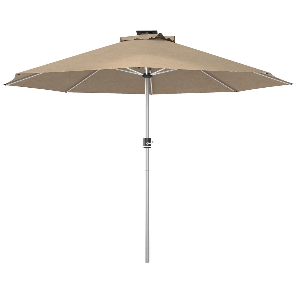 Outsunny Solar Patio Garden Parasol with Lights for Outdoor - anydaydirect