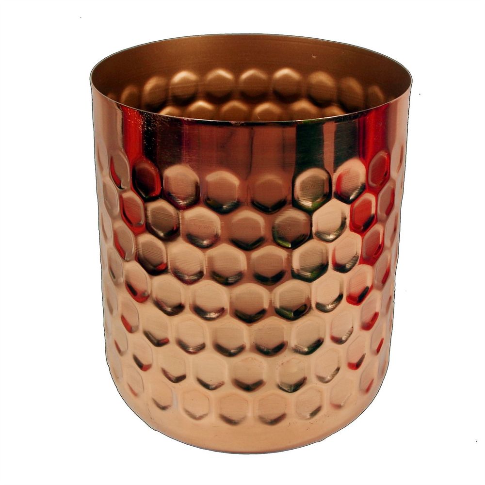 Honeycomb Metal Planter - Copper - 18cm x 15.5cm - anydaydirect