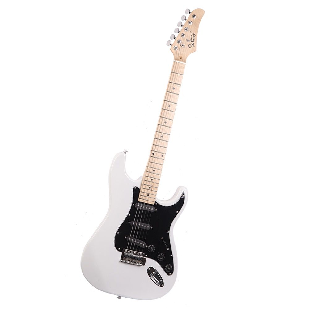 Glarry GST Stylish Electric Guitar Kit with Black Pickguard White - anydaydirect