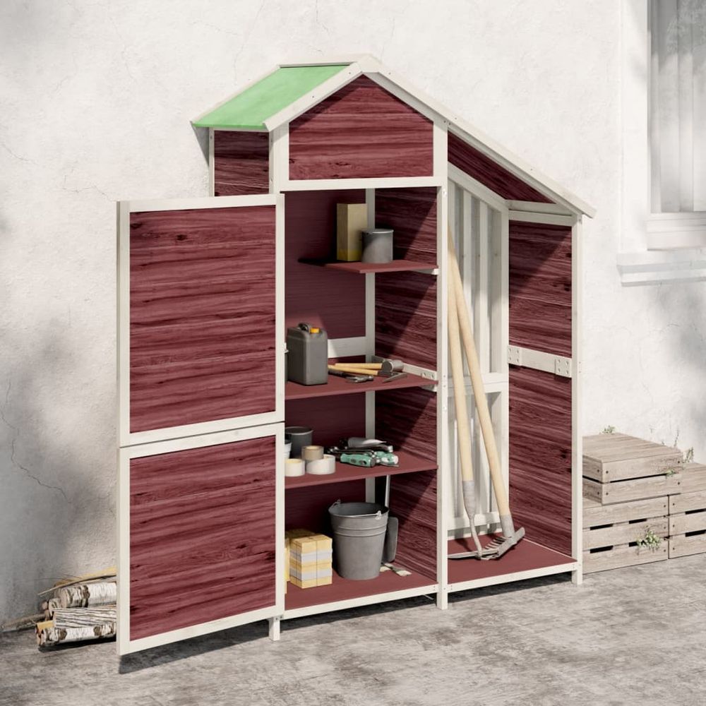 Solid Pine Garden Tool Shed 120x53.5x170 cm Rainproof Roof - anydaydirect