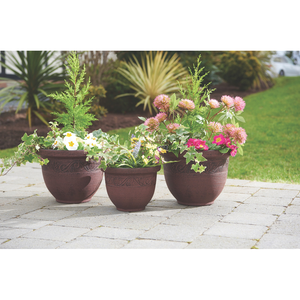 3 Pack Brown Planters - anydaydirect