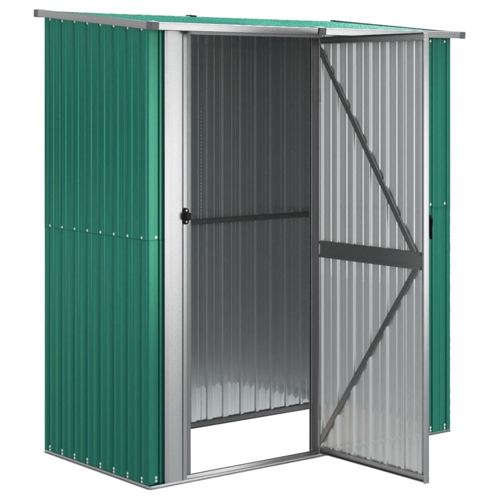 Green Garden Shed 180.5x97x209.5 cm - Galvanized Steel - anydaydirect