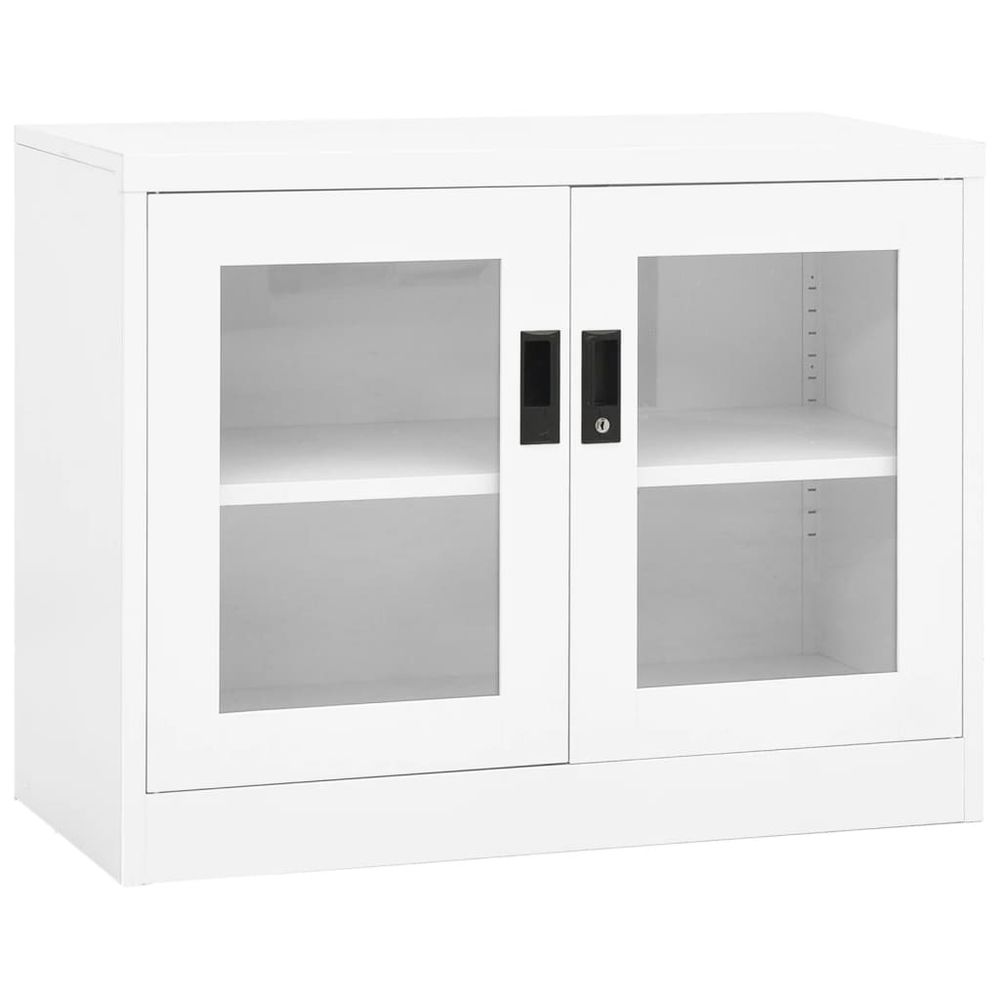 Office Cabinet White 90x40x70 cm Steel - anydaydirect