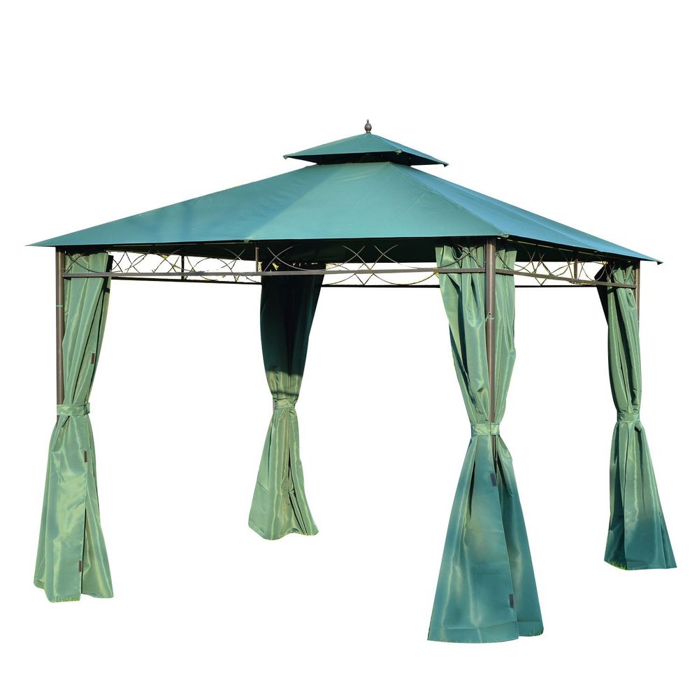 Outsunny 3 x 3m Metal Garden Gazebo Marquee Party Tent Canopy Pavilion Sidewalls - anydaydirect