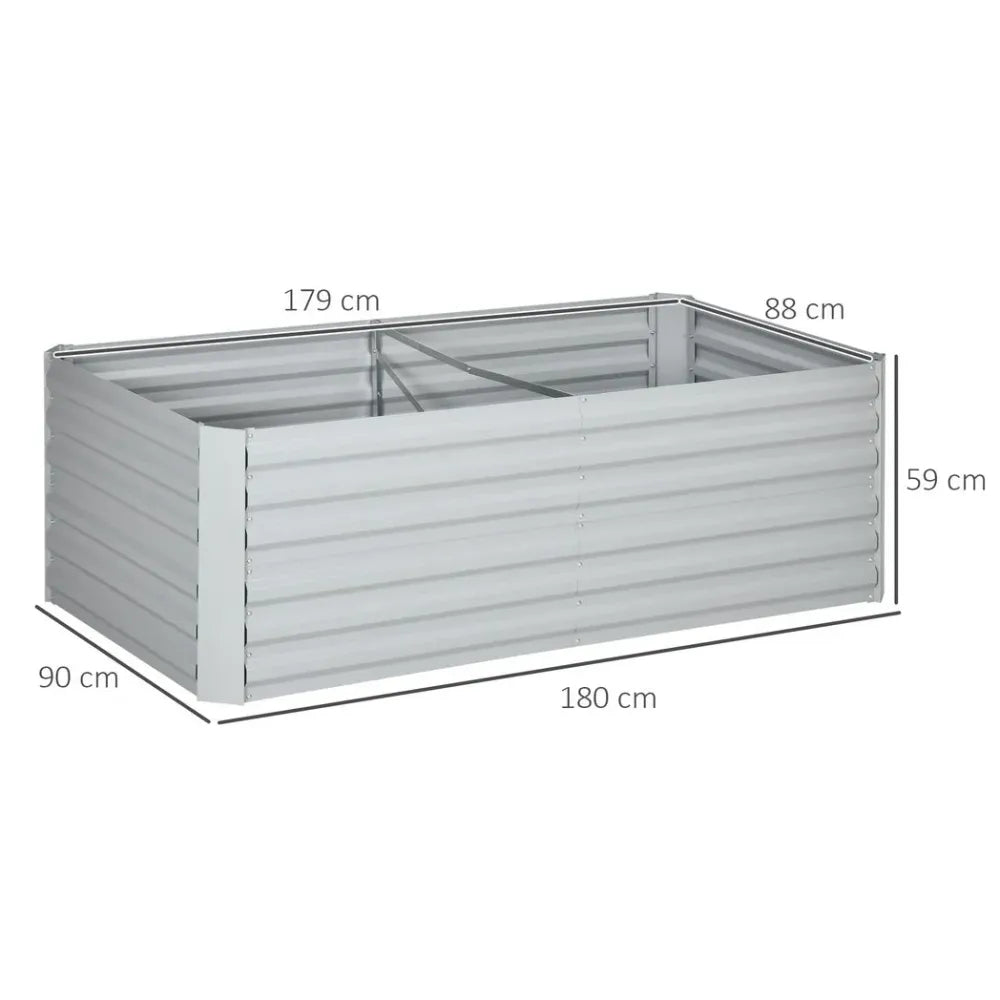 Raised Beds for Garden Galvanised Steel Outdoor Planters with Reinforced Rods - anydaydirect