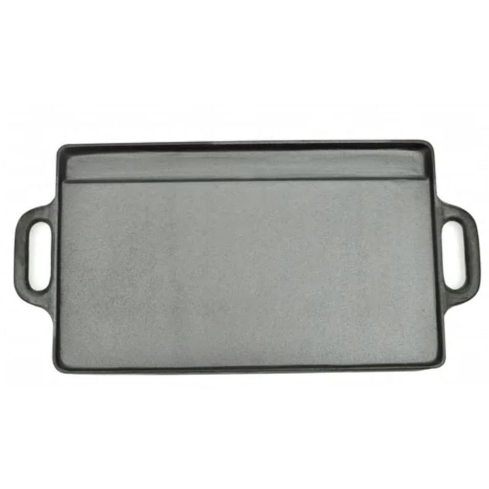 Grill Platter 2 pcs Cast Iron Reversible 38x23 cm - anydaydirect