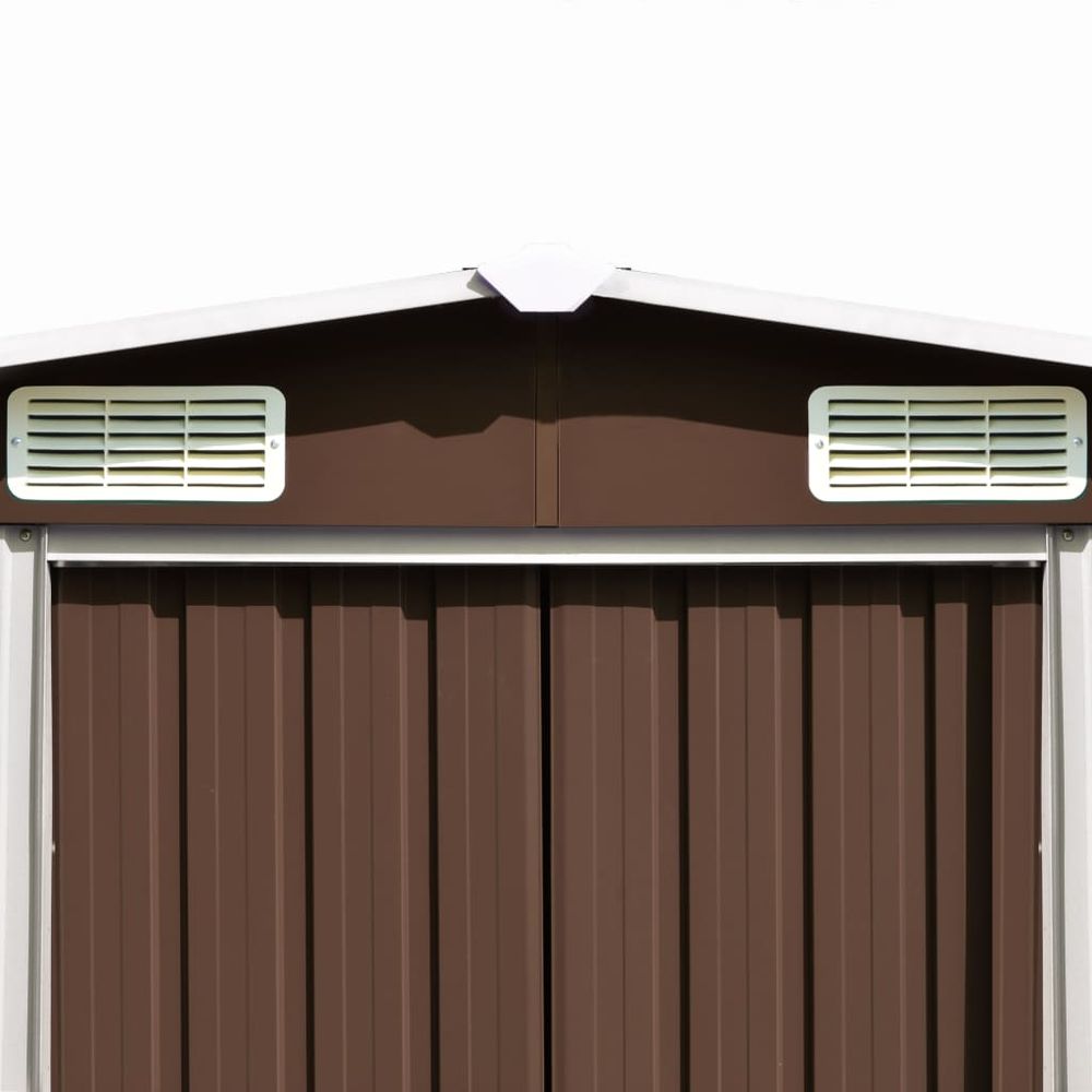 Galvanised Steel Garden Shed - Durable Brown Storage Solution - anydaydirect