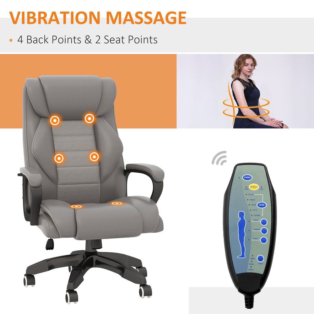 Vinsetto High Back 6 Points Vibration Massage Executive Office Chair - anydaydirect