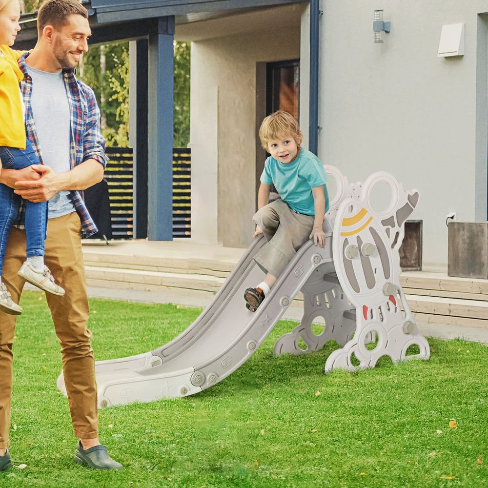 AIYAPLAY Baby Slide Freestanding Slide for Kids 1.5-3 Years Space Theme, Grey - anydaydirect