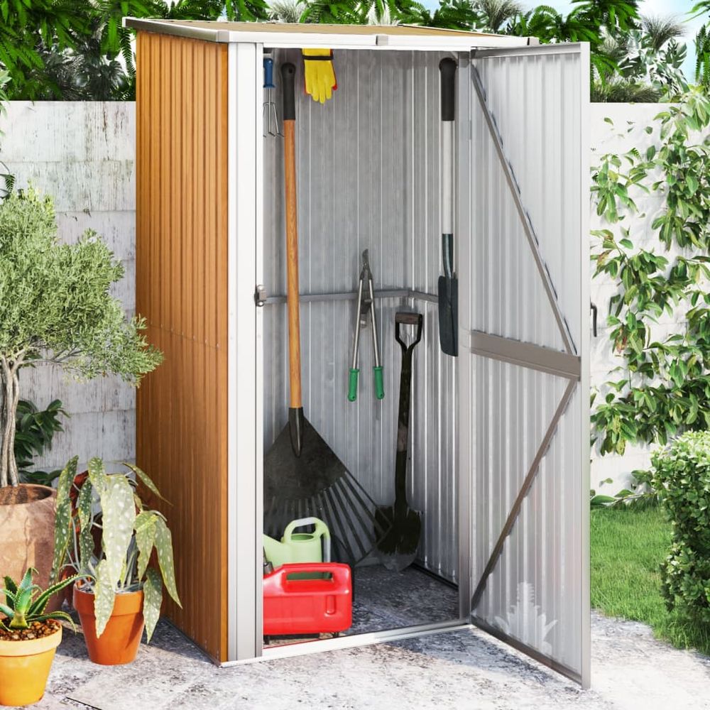 Secure Green Garden Shed 118.5x97x209.5 cm Galvanized Steel - anydaydirect